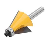 Alomejor Broca Enrutadora Biselada, Vástago de 8mm para Recorte de Madera, Fresa de Hecha de Aleación YG6, Ideal para Madera Contrachapada y MDF (22.5°)