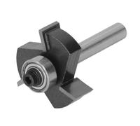 Alomejor Broca Enrutadora con Ranura en T, Broca Eficiente de 3 Flautas con Rodamiento, Ideal para Juntas Estriadas y Juntas de Lengüeta y Ranura, Vástago de Acero Al Carbono, Incluye Rodamiento de