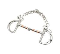Alomejor Broca para Caballo, Broca de Filete con Anillo en D de Cobre y Acero Inoxidable, Previene Eficientemente Las Mordeduras para Boca de Caballo de 125 Mm, Ideal para Entrenamiento de Caballos