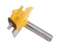 Alomejor Broca para Enrutador de Inglete de Bloqueo, Aleación Duradera, Broca para Carpintería de 45 Grados para Artesanos y Entusiastas, Amarillo, 1 Pieza (8x1-1/2 pulg.)