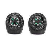 Alomejor Brújula para Pulsera de Reloj Paracord - Kit de Supervivencia con Brújula Incorporada, Accesorio Resistente para Senderismo y Aventura al Aire (2 Unidades)