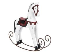 Alomejor Caballo Balancín de Madera Nórdico Hecho a Mano, Tallado y Pintado para Niños, Regalo y Colección Ideal, Material de Primera Calidad (White)