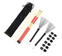 Alomejor Cabeza de Cepillo Retráctil Kit de Batería Rute Rute Brain Ampler Drum para Instrumentos Musicales Tocando con Bolsa (M02763 negro)