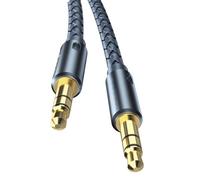 Alomejor Cable Adaptador de Audio Macho a Macho Cable a de 3,5 Mm Adaptador de Audio de Aleación de Aluminio Trenzado de Nailon de 2 M para Auriculares Estéreo de Automóvil Altavoces Teléfonos