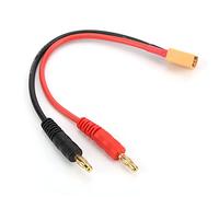 Alomejor Cable Cargador RC RC XT60 A 4 Mm Bullet Banana Plug Adaptador de Cable de Carga de Batería de Silicona 14awg 5.9in