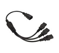 Alomejor Cable de Alimentación IEC 320 C14, 3 Conectores C13 Hembra para | Material de PVC duradero, Tensión nominal 10 A, Compatible con PC y monitores