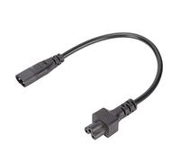 Alomejor Cable de Alimentación IEC C8 a C5, Cubierta Exterior de PVC, Adaptador Corto de 30 Cm para Uso en Portátiles e Impresoras
