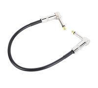 Alomejor Cable de Efecto de 6,35 Mm Cable de Conexión de Guitarra de Metal y PVC Enchufe en ángulo Recto de Pedal de bajo Ruido Núcleo de Metal Flexible para Grabación de Mezclador de Efectos de