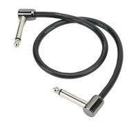 Alomejor Cable de Efectos de Conector de Metal Cable de Transmisión de ángulo Recto Negro de 40 CM para Guitarra, bajo, Teclado, Amplificador