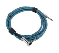Alomejor Cable de Guitarra Trenzado de Nailon de 6,5 Mm Claridad de Señal Mejorada para Músicos Regalo Ideal para Guitarristas 3 Metros (Línea azul punto negro)