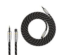 Alomejor Cable de óptico Toslink a Mini Plug de 3,5 Mm, PVC Duradero, Calidad de Sonido de Baja Pérdida para Sistemas de Cine en Casa con Amplificador de DVD (2m)