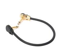 Alomejor Cable de Pedal de Parche para Guitarra, Material de Latón, Enchufe Dorado Negro de 13 "para Entusiastas de la Música
