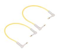 Alomejor Cable Puente de Guitarra de Cobre Puro de 12 Pulgadas para Pedal y Mezclador, 2 Cables de Instrumentos para Guitarra Eléctrica y bajo (YELLOW)
