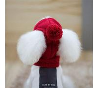 Alomejor Cachorro Invierno Cálido Punto Mascota Gorro Bufanda Conjunto Suave Divertido Cosplay Accesorios para Perros para Navidad Fiestas de Año Nuevo Rojo Gris Lana S M por Menos de 16 Kg (rojo #07)
