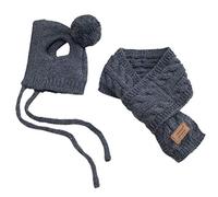 Alomejor Cachorro Invierno Cálido Punto Mascota Gorro Bufanda Conjunto Suave Divertido Cosplay Accesorios para Perros para Navidad Fiestas de Año Nuevo Rojo Gris Lana S M por Menos de 16 Kg (GREY #09)