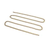 Alomejor Cadena de Bicicleta de 12 Velocidades, Diseño Ligero y Hueco para un de Marchas Suave y Mayor Durabilidad, Fabricada con Acero Al Carbono Medio de Alta Resistencia, para (oro rosado)