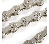 Alomejor Cadena de Bicicleta Hueca Liviana, Aleación de Aluminio, Revestimiento Antioxidante a Prueba de Estiramiento para Bicicleta de Montaña y de Carretera, Compatible con 9 (F10)