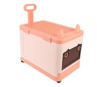 Alomejor Caja de Almacenamiento de Juguetes Plegable con Ruedas, Cofre de Organizador de Juguetes Compacto y Espacioso con Divisores para Niños 31x47x50cm (naranja rosa)