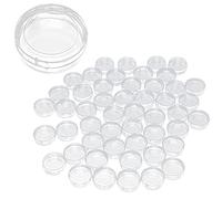 Alomejor Caja de Almacenamiento de Piezas de Reloj Cilíndrica Transparente Precisa de 50 Piezas de de 33 Mm para Reparadores y Trabajadores de Relojes, Estuche Portátil para Almacenamiento de de