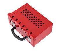 Alomejor Caja de Bloqueo Juego de Candados Caja de Bloqueo de Grupo de Seguridad Portátil con 12 Candados Duraderos para Uso Industrial Material de Nailon 235x155x95 Mm