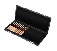 Alomejor Caja de Madera Oboe Cajas Oboe de Almacenamiento de la Caña Titular de la Caña con Cubierta de Cuero PU para 10 12 20 Accesorios Protectores de (20PCS)