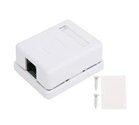 Alomejor Caja de Montaje en Superficie Cat6, 2 uds., Diseño Flexible, Unión Compacta para Conexión de Comunicación, ABS de
