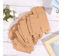 Alomejor Caja de Papel Kraft, Juego de Cajas de Regalo Plegables Duraderas para Navidad, Cartón de Dulces de 50 Piezas para Navidad/boda (50 cajas/juego sin hilo)