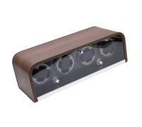 Alomejor Caja Enrolladora de Reloj para 4 Relojes Automáticos, Caja de Almacenamiento con Pantalla Ultra Silenciosa con Luz LED y 5 Modos de Cuerda para Colección de Oficina en Casa