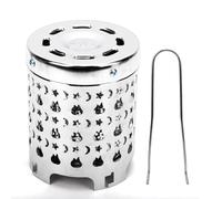 Alomejor Calentador de Camping, Calentador de Tienda de Campaña de Acero Inoxidable de Doble Capa con grip de Resistencia Al Calor, Cubierta de Infrarrojo Portátil para Supervivencia Al (estrella