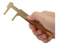 Alomejor Calibrador Vernier de Latón, Herramienta de Medición Precisa de Estilo Retro para Entusiastas de la Joyería, 1 Pulgada para Joyeros (Escala simple (longitud 12 cm))