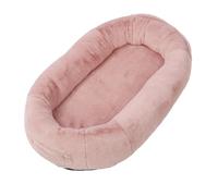 Alomejor Cama para Perros Grande de Tamaño Humano, Color Rosa con Bolsillo de Almacenamiento, Cama Ortopédica Desmontable Lavable para Perros para Tomar una Siesta, Adecuada para Sala de Estar y
