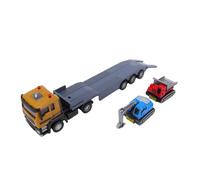Alomejor Camión de Transporte de Plataforma Plana a Escala 1:64, Juego de Vehículos de Ingeniería de Aleaciones con Excavadora para Juegos de Construcción para Niños (Estilo 1)