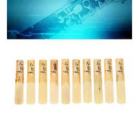 Alomejor Cañas para Clarinete 10 Unidades, Punta Redonda 2.5, Accesorios para Clarinete BB, Ideal para Estudiantes y Profesionales, Caña de Caña Natural para Mejor Tono y Resistencia