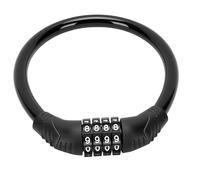 Alomejor Candado de Combinación para Bicicleta, Reiniciable de 4 Dígitos, Resistente, a Prueba de Cortes, con Revestimiento de PVC Resistente Al Desgaste, para Bicicletas, Scooters (BLACK)