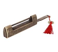 Alomejor Candado de Latón Retro Antiguo Chino para Gabinetes de Cajas de Regalo, Cerradura Horizontal de Patrón Clásico Duradero para Coleccionables, 5,4 X 1,6 X 0,8 Pulgadas