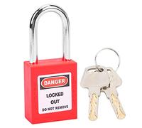 Alomejor Candado de Seguridad con Cerradura de Bloqueo de 38 Mm con Aislamiento para Fabricación de Maquinaria e Industrias Químicas (rojo)