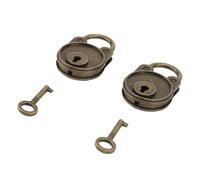 Alomejor Candado Decorativo Vintage Lock Bear para Bolsos Joyeros y Equipaje Pequeño Metal Aleación de Zinc 2 Unidades