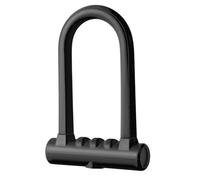 Alomejor Candado en U para Moto, Candado Antirrobo para Scooter de Acero Sólido Resistente con Revestimiento de Silicona y Bloqueo de Doble Apertura, para Bicicleta, Motocicleta, (BLACK)