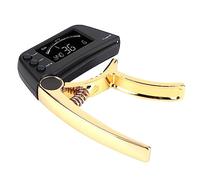Alomejor Capo de Metal con una Mano para el bajo de Guitarra, el Elegante Sintonizador Duradero y el Combo de Capo, para el Accesorio Anti-Guitarra Amante de la Guitarra con Almohadilla Premium (Oro