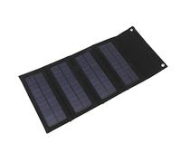Alomejor Cargador Solar, Panel USB Portátil Monocristalino, 40 W con Diseño Compacto para Camping Al Aire Libre y Fuente de Alimentación de Emergencia (Black)