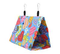 Alomejor Carpa Colgante de Lona Colorida para Pájaros, Escondite de Descanso para Loros, Cacatúas, con Ganchos para Jaula, Casa Nido de Hamaca para Mascotas Pequeñas (17 * 11 * 15CM)