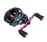 Alomejor Carrete de Pesca Baitcasting 8,1: 1 Carrete de Pesca de relaci¨®n de Alta Velocidad Rueda de Pesca de fundici¨®n de Metal Ligero para Agua Dulce Salada(Derecha)
