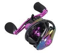 Alomejor Carrete de Pesca Baitcasting, Rueda de Pesca de Fundición Ligera de Metal con Freno Magnético de 12 Engranajes y Salida de Cerámica Suave, para Toda la Universal en Agua (Mano Izquierda)