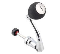 Alomejor Carrete de Pesca Giratorio de Metal Mango de Potencia Agarre Manivela Brazo Carrete Perilla Plegable Piezas de Reparación Negro para Carrete de Pesca (Plata)