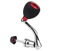 Alomejor Carrete de Pesca Giratorio de Metal Mango de Potencia Agarre Manivela Brazo Carrete Perilla Plegable Piezas de Reparación Negro para Carrete de Pesca (Rojo)