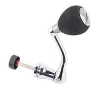 Alomejor Carrete de Pesca Giratorio de Metal Mango de Potencia Agarre Manivela Brazo Carrete Perilla Plegable Piezas de Reparación Negro para Carrete de Pesca (Plata)