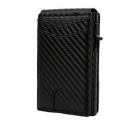 Alomejor Cartera Billetera Pop Up, Tarjetero de Aluminio con Ventana para ID, para Hombre Minimalista Delgada para 11 Tarjetas