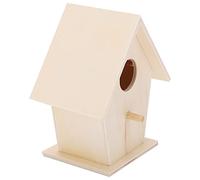 Alomejor Casa de Pájaros de Madera para Bricolaje, Comedero de Pájaros de Tablero Compuesto Duradero para Jardines e Interiores, Jaula de Decorativa de Madera para Pintura de Bricolaje, 3,7x2,7x4,7