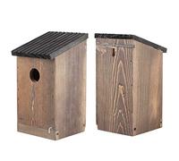 Alomejor Casa para Pájaros para Cría de Loros, Diseño único, Caja Nido para Pájaros, Material de Madera Resistente, Fácil Entrada para, Decoración Al Aire Libre, 12x12x23,5 Cm
