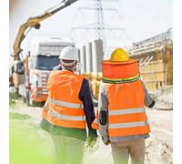 Alomejor Casco Protector Parasol para El Cuello Cubierta De Protección Solar para Trabajadores De Obras De Construcción, Naranja